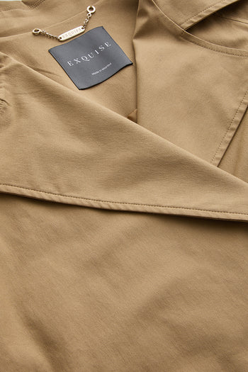 Gömlek Yaka Reglan Kol Regular Astarlı Pamuklu Camel Ceket