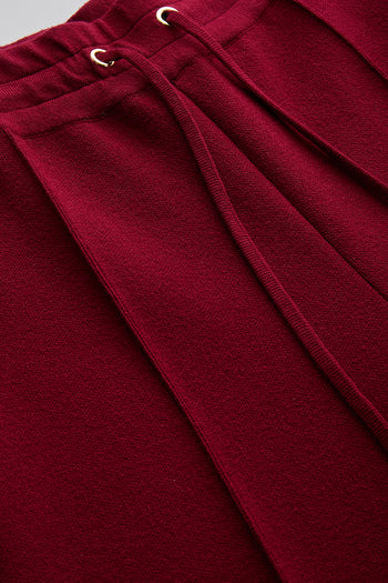 Bağcıklı Regular Triko Vişne Pantolon