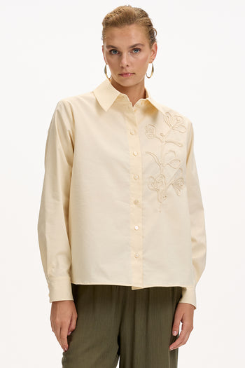 Gömlek Yaka Uzun Kollu Manşetli Regular Krem Gömlek