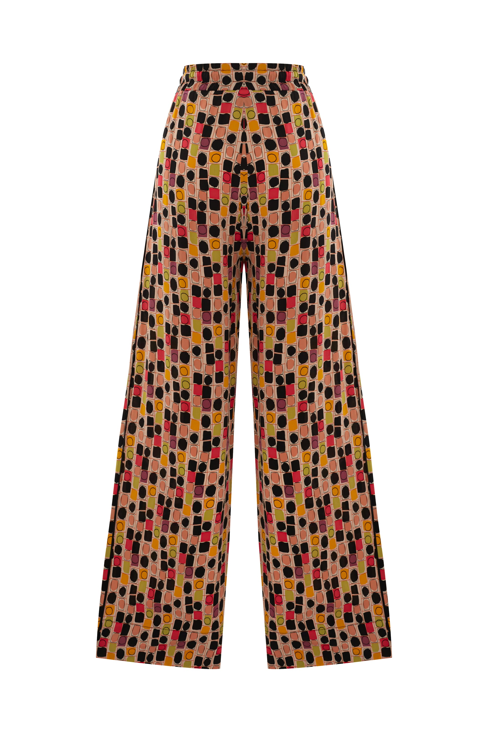 Geometrik Desenli Renkli Pantolon