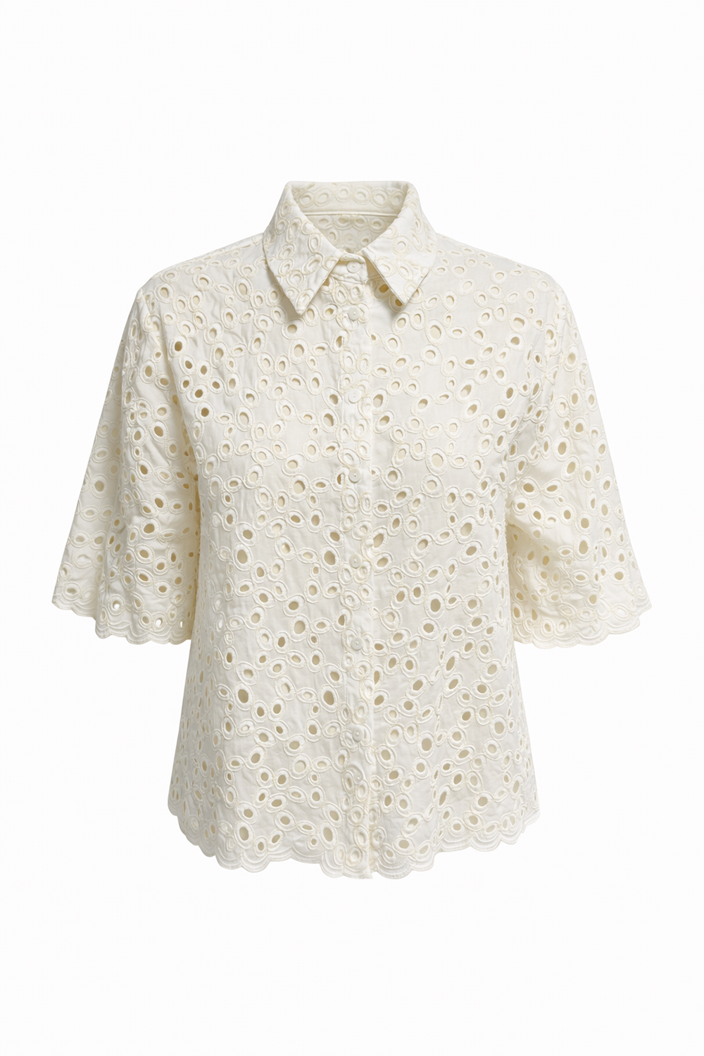 Fisto Desenli Pamuklu Regular Kısa Gömlek