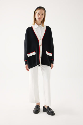 Cepli Oversize Triko Hırka