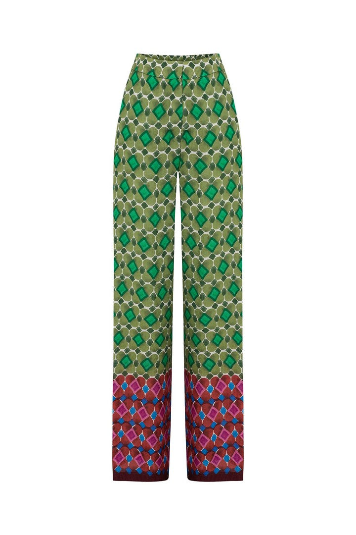 Viskon Renkli Düz Paçalı Pantolon