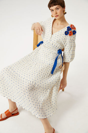 Balon Kol Midi Elbise