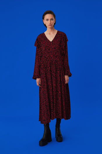 Desenli Midi Elbise