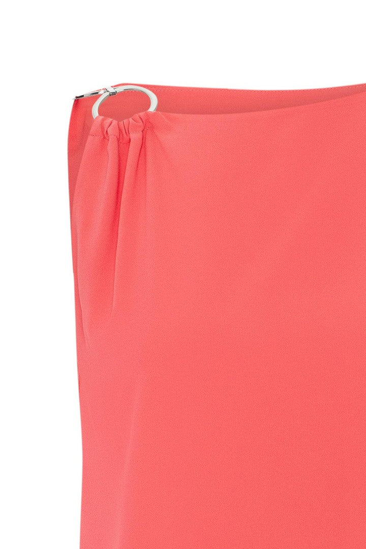 Tek Omuzlu ve Kayık Yakalı Polyester Bluz