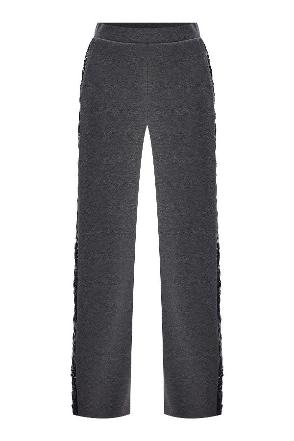 Şerit Detaylı Örme Pantolon