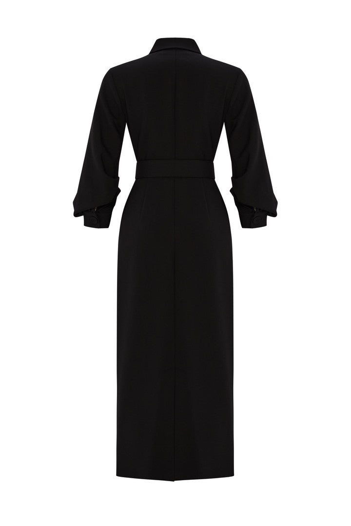 Kemerli Slim Fit Midi Elbise