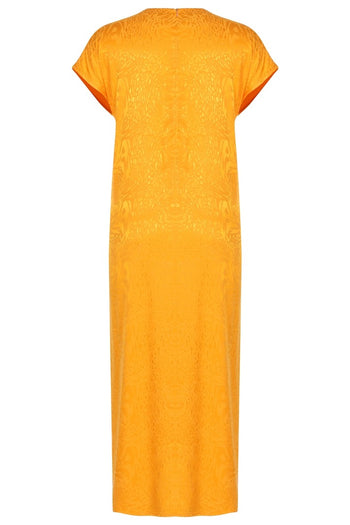 Bisiklet Yaka Kolsuz Midi Elbise