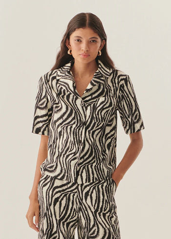 Zebra Desenli Pamuklu Regular Gömlek