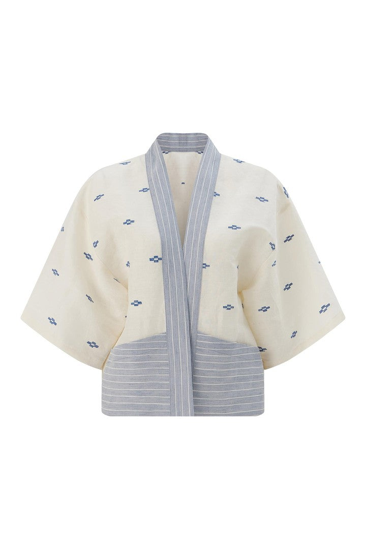 El Dokuması Feretiko Kısa Kimono
