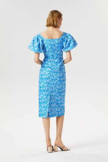 Balon Kollu Midi Boy Elbise