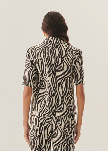 Zebra Desenli Pamuklu Regular Gömlek