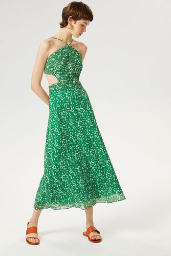 Halter Yaka Midi Elbise