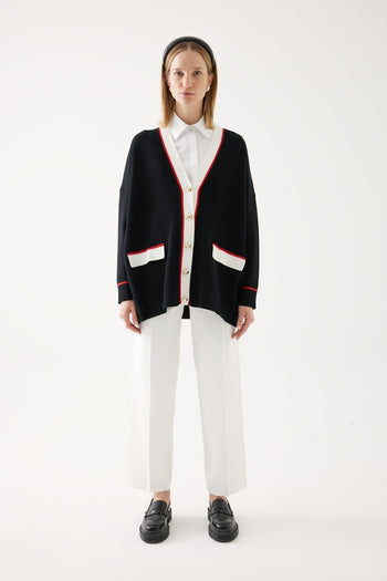 Cepli Oversize Triko Hırka