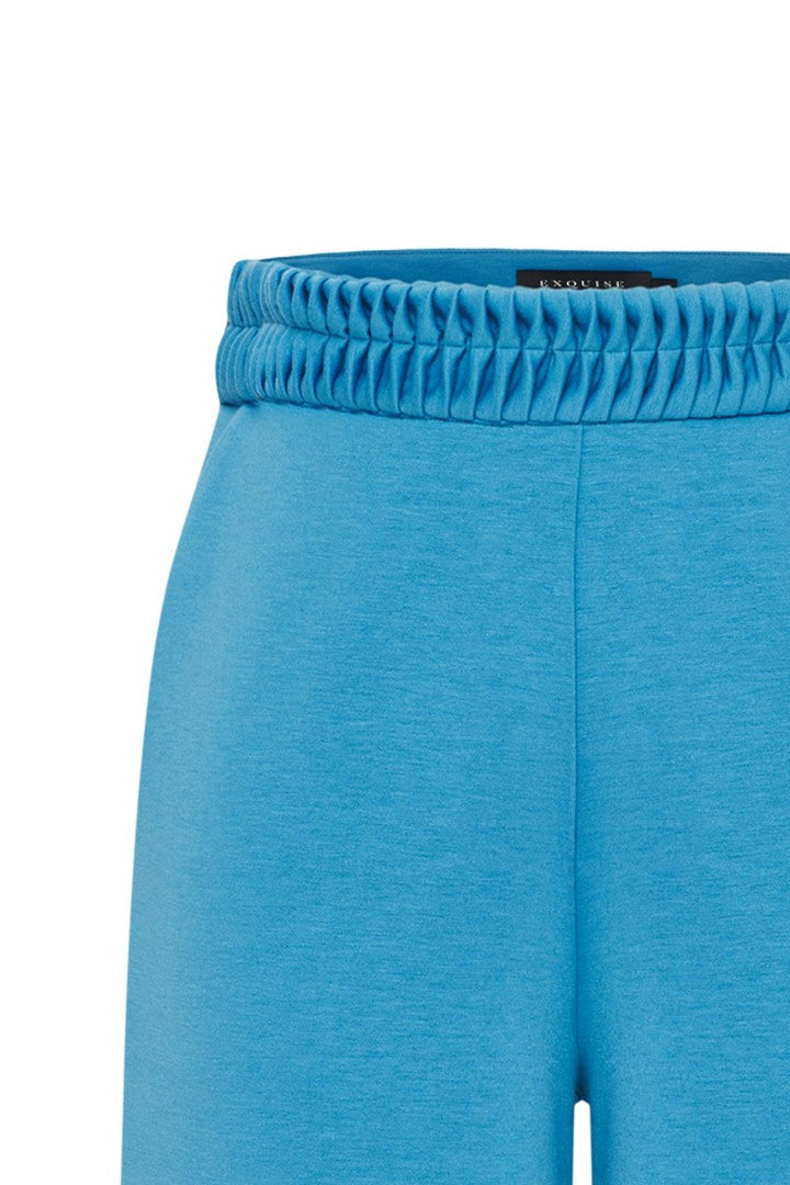 Beli Lastikli Regular Mavi Örme Pantolon
