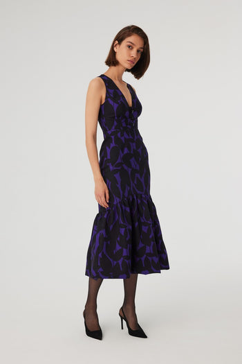 V Yakalı Maxi Elbise