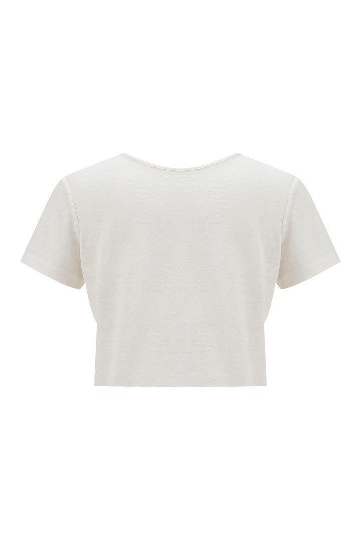 El Dokuması Sırt Detaylı T-Shirt