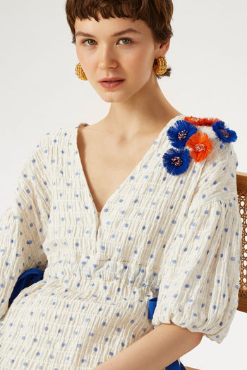 Balon Kol Midi Elbise