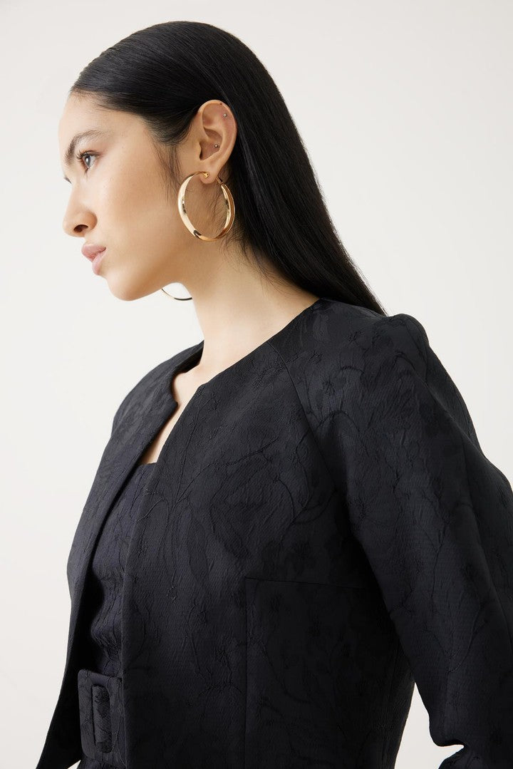Dokulu Crop Ceket