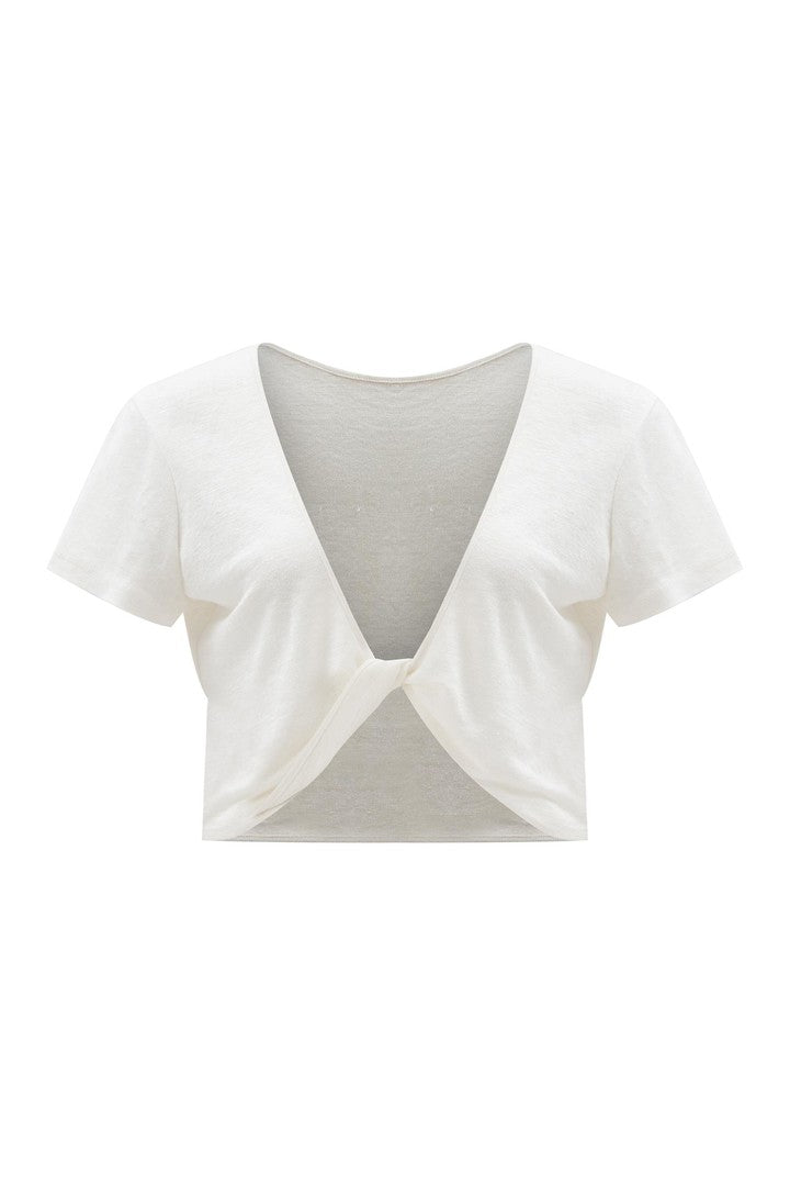 El Dokuması Sırt Detaylı T-Shirt