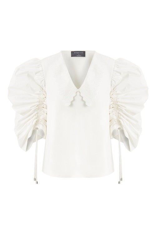 Bebe Yaka Balon Kol Sweatshırt