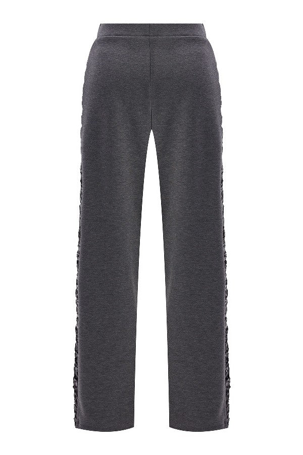 Şerit Detaylı Örme Pantolon