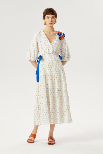 Balon Kol Midi Elbise