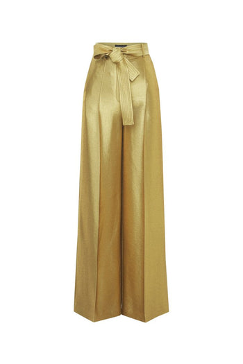 Beli Kuşaklı Regular Gold Pantolon
