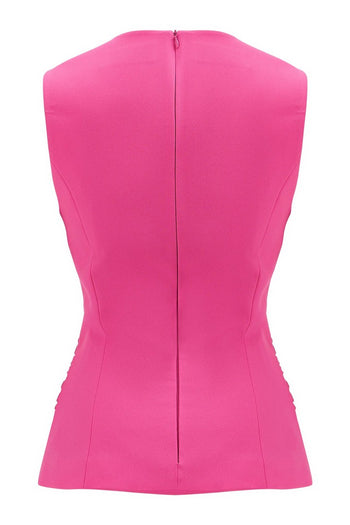 Bel Detaylı V Yaka Krep Bluz