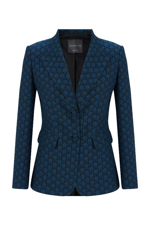 Slim Fit Desenli Ceket