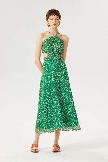 Halter Yaka Midi Elbise