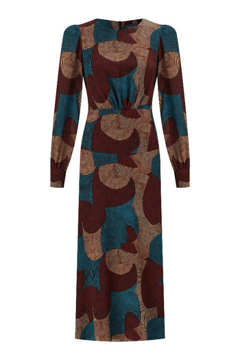 Balon Kol Parçalı Otantik Elbise