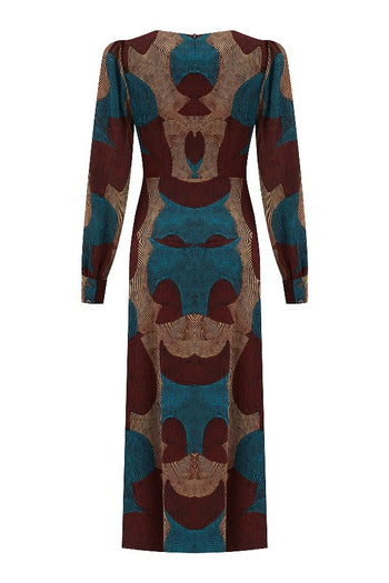 Balon Kol Parçalı Otantik Elbise