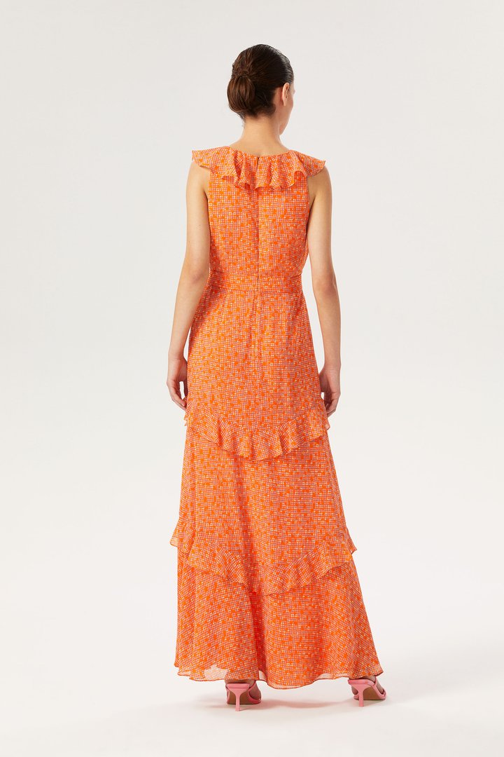 Volanlı Kolsuz Elbise