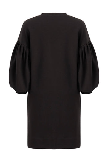 V Yakalı İşleme Detaylı Örme Elbise