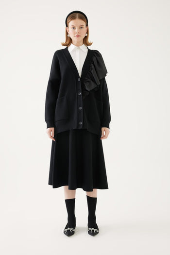 Yaka Detaylı Triko Hırka