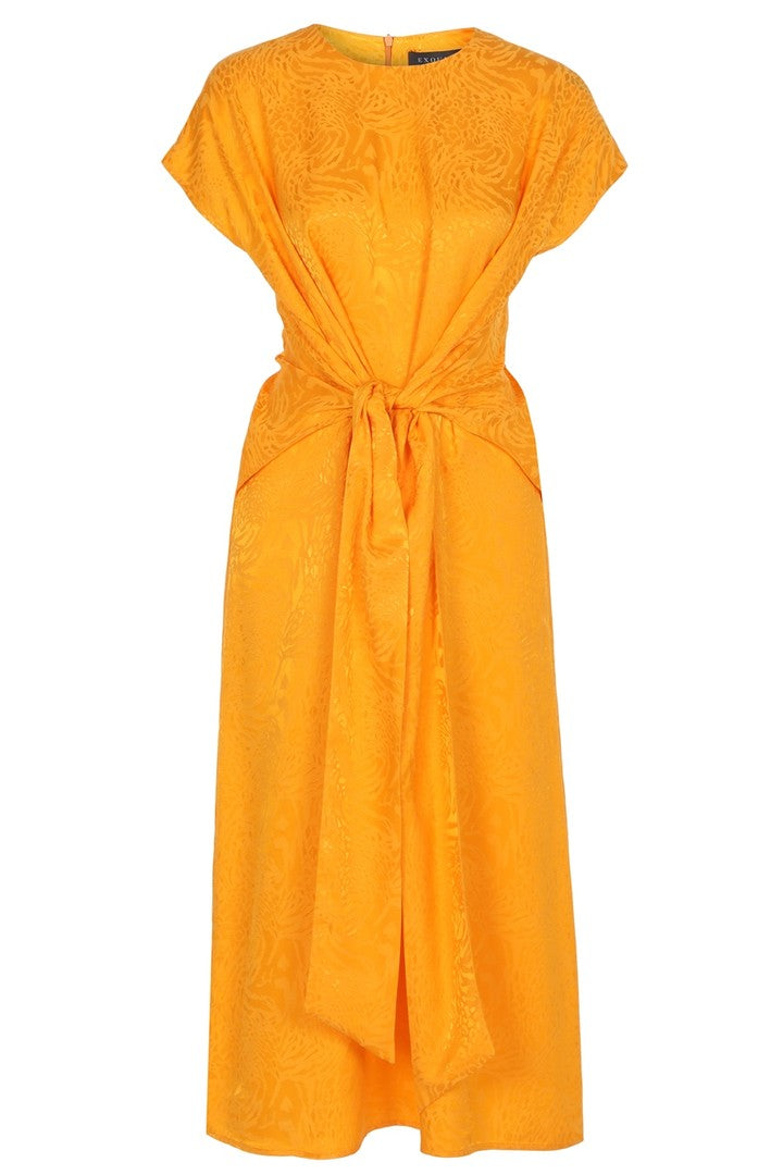 Bisiklet Yaka Kolsuz Midi Elbise