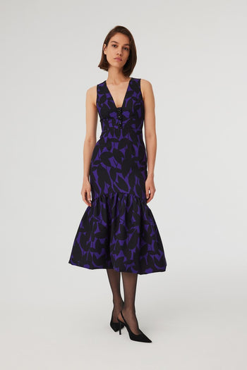 V Yakalı Maxi Elbise