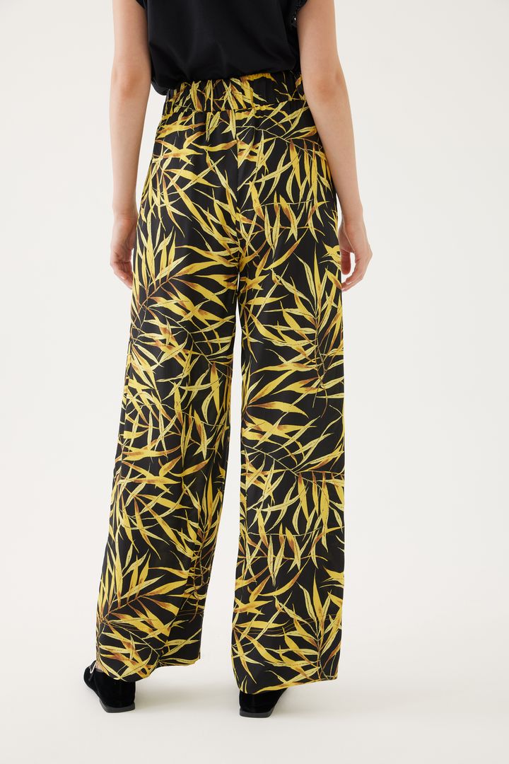 Siyah Floral Desenli Pantolon