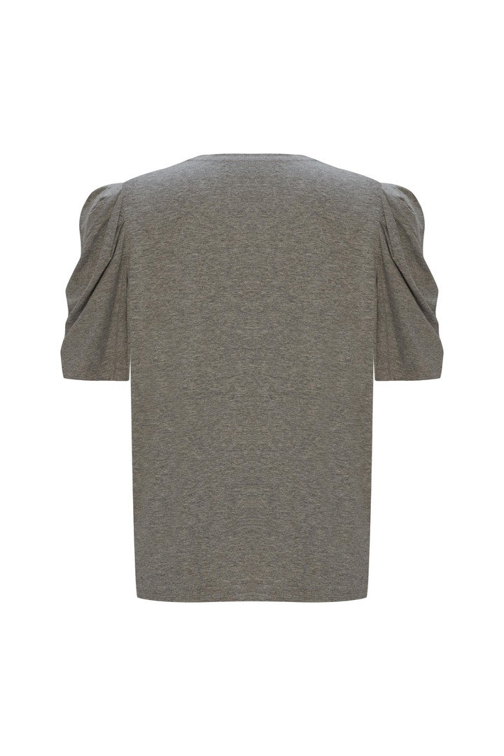 Taşlı ve Baskılı Bisiklet Yaka T-Shirt