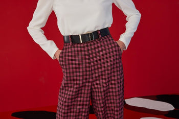 Desenli Bol Paça Pantolon
