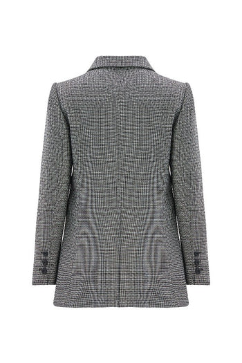 Yaka İşlemeli Ekoseli Ceket