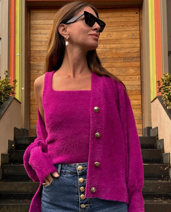 Balon Kol Triko Hırka