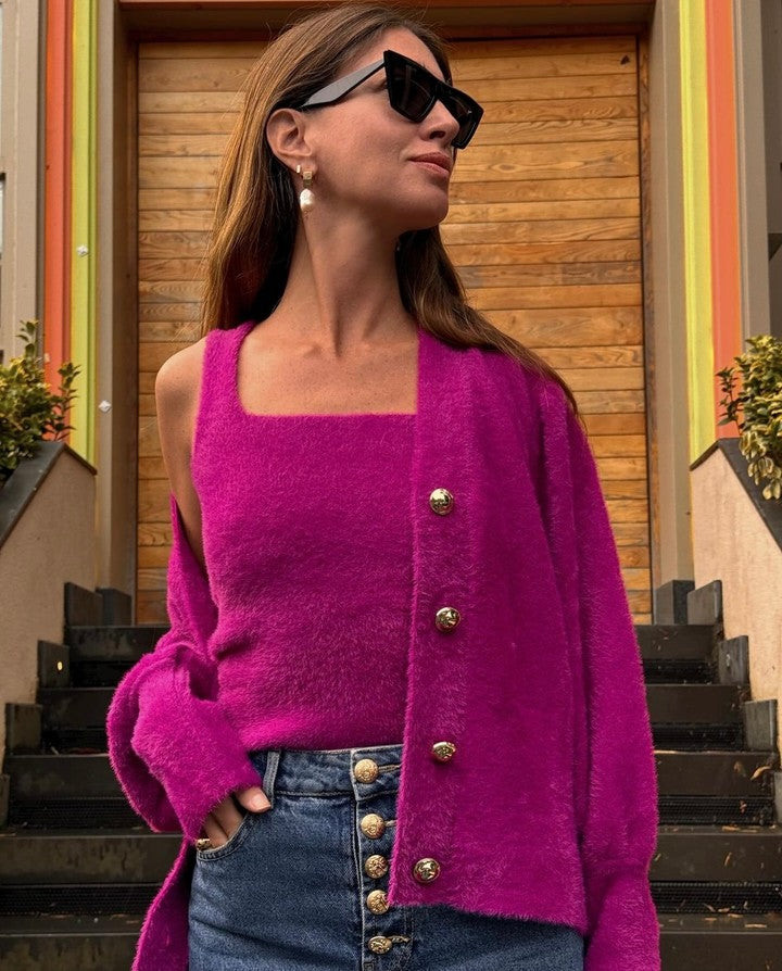 Balon Kol Triko Hırka