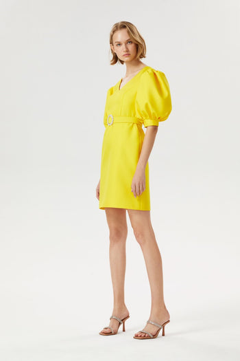 Balon Kollu Mini Elbise