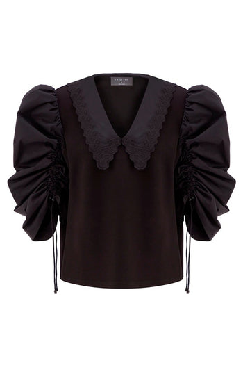 Bebe Yaka Balon Kol Sweatshırt