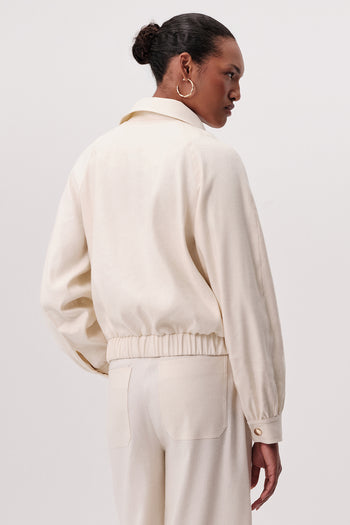 Cepli Uzun Kollu Beli Lastikli Crop Bomber Ceket