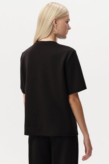 Taş Detaylı Bisiklet Yaka Kısa Kollu T-Shirt